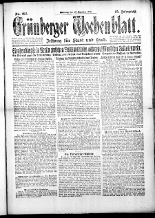 Grünberger Wochenblatt: Zeitung für Stadt und Land, No. 302. (25. Dezember 1918)