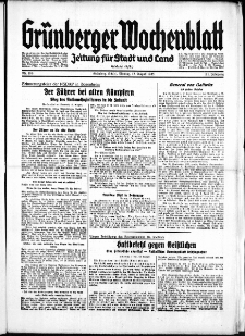 Grünberger Wochenblatt: Zeitung für Stadt und Land, No. 186. ( 12. August 1935)