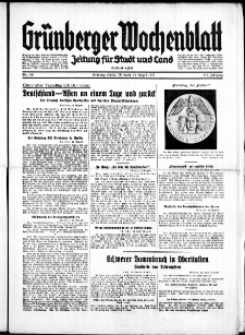 Grünberger Wochenblatt: Zeitung für Stadt und Land, No. 188. ( 14. August 1935)