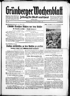 Grünberger Wochenblatt: Zeitung für Stadt und Land, No. 190. ( 16. August 1935)
