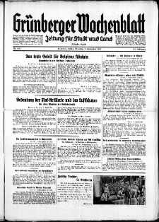 Gr&uuml;nberger Wochenblatt: Zeitung f&uuml;r Stadt und Land, No. 205. ( 3. September 1935)