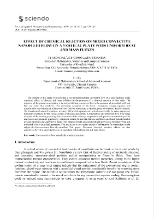 Effect of chemical reaction on mixed convective nanofluid flow on a vertical plate with uniform heat and mass fluxes
