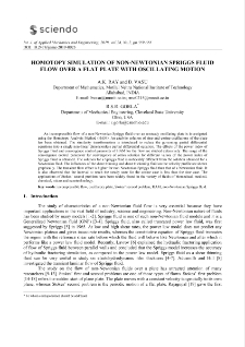 Homotopy simulation of non-newtonian spriggs fluid flow over a flat plate with oscillating motion
