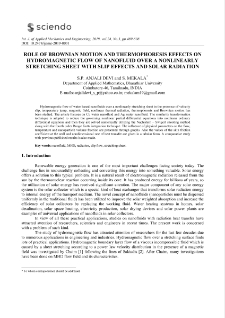 Role of brownian motion and thermophoresis effects on hydromagnetic flow of nanofluid over a nonlinearly stretching sheet with slip effects and solar radiation