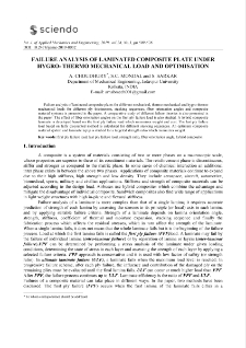 Failure analysis of laminated composite plate under hygro-thermo mechanical load and optimisation