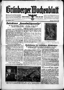 Grünberger Wochenblatt: Zeitung für Stadt und Land, No. 2. ( 3. Januar 1939)