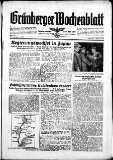 Grünberger Wochenblatt: Zeitung für Stadt und Land, No. 3. ( 4. Januar 1939)