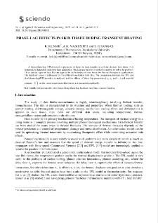 Phase-lag effects in skin tissue during transient heating