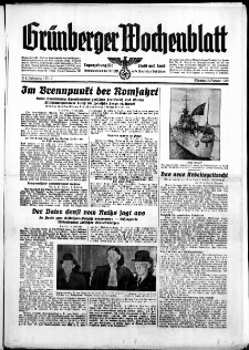 Gr&uuml;nberger Wochenblatt: Zeitung f&uuml;r Stadt und Land, No. 7. ( 9. Januar 1939)