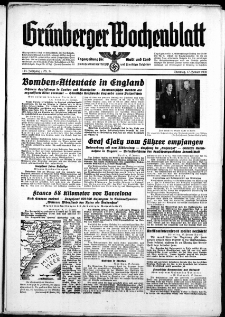 Grünberger Wochenblatt: Zeitung für Stadt und Land, No. 14. ( 17. Januar 1939)