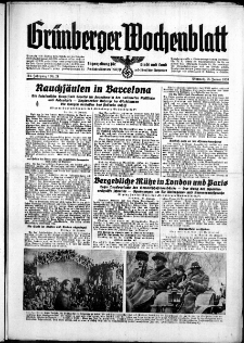 Grünberger Wochenblatt: Zeitung für Stadt und Land, No. 21. ( 25. Januar 1939)