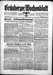 Grünberger Wochenblatt: Zeitung für Stadt und Land, No. 27. ( 1. Februar 1939)