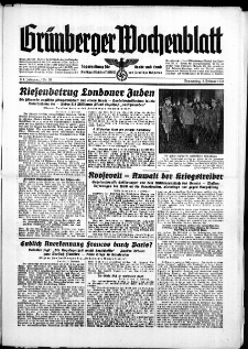 Grünberger Wochenblatt: Zeitung für Stadt und Land, No. 28. ( 2. Februar 1939)