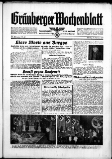 Grünberger Wochenblatt: Zeitung für Stadt und Land, No. 43. ( 20. Februar 1939)