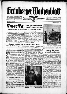 Grünberger Wochenblatt: Zeitung für Stadt und Land, No. 56. ( 7. März 1939)