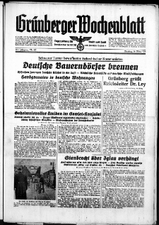 Grünberger Wochenblatt: Zeitung für Stadt und Land, No. 62. ( 14. März 1939)