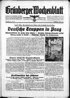 Grünberger Wochenblatt: Zeitung für Stadt und Land, No. 63. ( 15. März 1939)