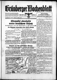 Grünberger Wochenblatt: Zeitung für Stadt und Land, No. 65. ( 17. März 1939)