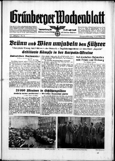 Grünberger Wochenblatt: Zeitung für Stadt und Land, No. 66. ( 18./ 19. März 1939)