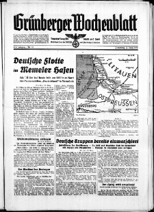 Grünberger Wochenblatt: Zeitung für Stadt und Land, No. 70. ( 23. März 1939)