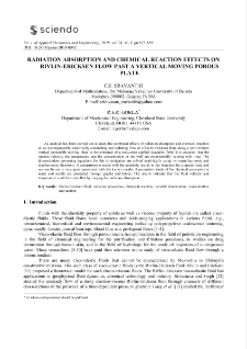 Radiation absorption and chemical reaction effects on rivlin-ericksen flow past a vertical moving porous plate