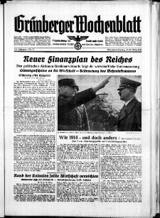 Grünberger Wochenblatt: Zeitung für Stadt und Land, No. 72. ( 25./ 26. März 1939)