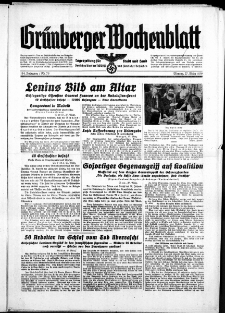 Grünberger Wochenblatt: Zeitung für Stadt und Land, No.73. ( 27. März 1939)