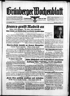 Grünberger Wochenblatt: Zeitung für Stadt und Land, No. 74. ( 28. März 1939)