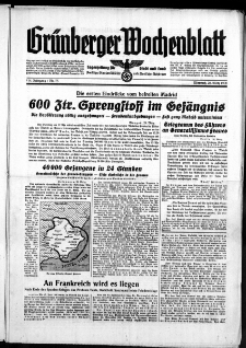Grünberger Wochenblatt: Zeitung für Stadt und Land, No. 75. ( 29. März 1939)
