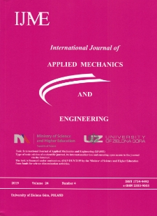 International Journal of Applied Mechanics and Engineering (IJAME), volume 24, number 4 (2019) - Contents