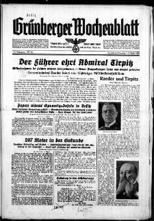 Grünberger Wochenblatt: Zeitung für Stadt und Land, No. 78. ( 1./2. April 1939)