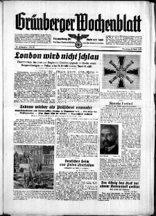 Gr&uuml;nberger Wochenblatt: Zeitung f&uuml;r Stadt und Land, No. 80. ( 4. April 1939)