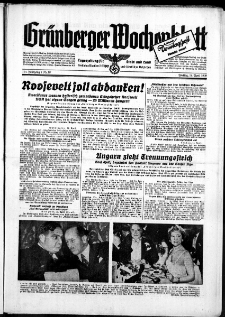 Grünberger Wochenblatt: Zeitung für Stadt und Land, No. 87. ( 14. April 1939)