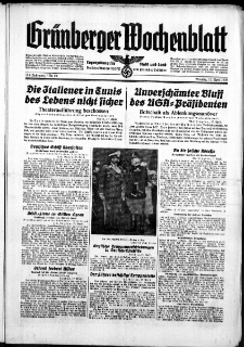 Gr&uuml;nberger Wochenblatt: Zeitung f&uuml;r Stadt und Land, No. 89. ( 17. April 1939)