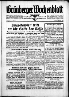 Grünberger Wochenblatt: Zeitung für Stadt und Land, No. 94. ( 24. April 1939)