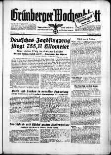 Grünberger Wochenblatt: Zeitung für Stadt und Land, No. 98. ( 28. April 1939)