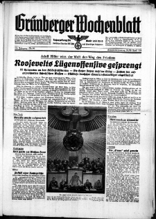 Grünberger Wochenblatt: Zeitung für Stadt und Land, No. 99. ( 29./ 30. April 1939)