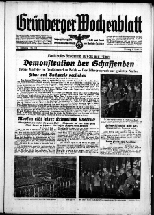 Grünberger Wochenblatt: Zeitung für Stadt und Land, No. 100. ( 2. Mai 1939)