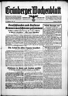 Grünberger Wochenblatt: Zeitung für Stadt und Land, No. 105. ( 8. Mai 1939)