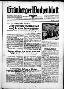 Grünberger Wochenblatt: Zeitung für Stadt und Land, No. 106. ( 9. Mai 1939)