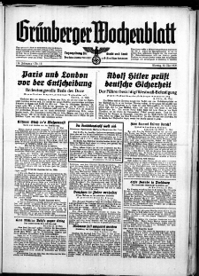 Grünberger Wochenblatt: Zeitung für Stadt und Land, No. 111. ( 15. Mai 1939)