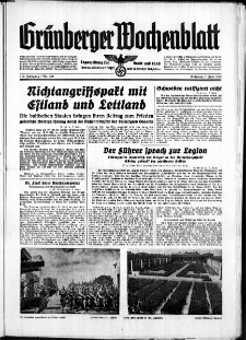 Grünberger Wochenblatt: Zeitung für Stadt und Land, No. 129. ( 7. Juni 1939)