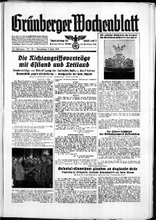 Grünberger Wochenblatt: Zeitung für Stadt und Land, No. 130. ( 8. Juni 1939)