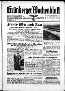 Grünberger Wochenblatt: Zeitung für Stadt und Land, No. 135. ( 14. Juni 1939)