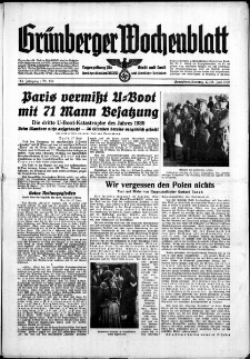 Grünberger Wochenblatt: Zeitung für Stadt und Land, No. 138. ( 17./ 18. Juni 1939)