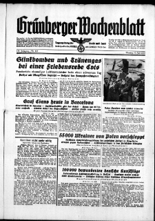 Grünberger Wochenblatt: Zeitung für Stadt und Land, No. 157. ( 10. Juli 1939)