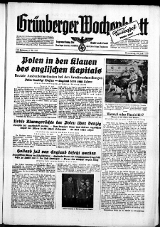 Grünberger Wochenblatt: Zeitung für Stadt und Land, No. 166. ( 20. Juli 1939)