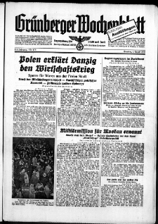 Grünberger Wochenblatt: Zeitung für Stadt und Land, No. 176. ( 1. August 1939)