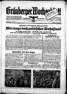 Grünberger Wochenblatt: Zeitung für Stadt und Land, No. 182. ( 8. August 1939)