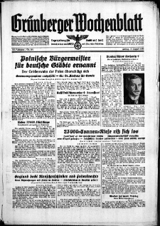 Grünberger Wochenblatt: Zeitung für Stadt und Land, No. 191. ( 18. August 1939)